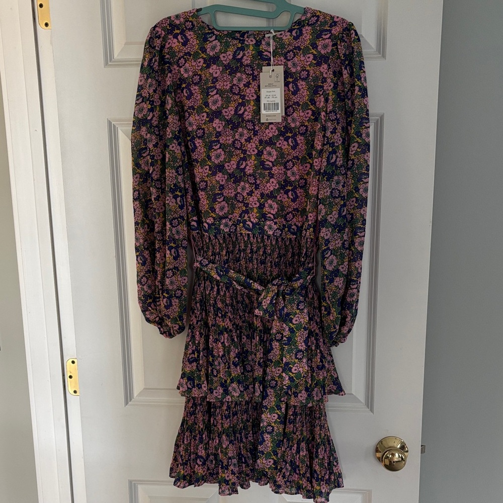Boden Floral Midi Dress in Pink, Purple, Green, Yellow - Picture 11 of 11